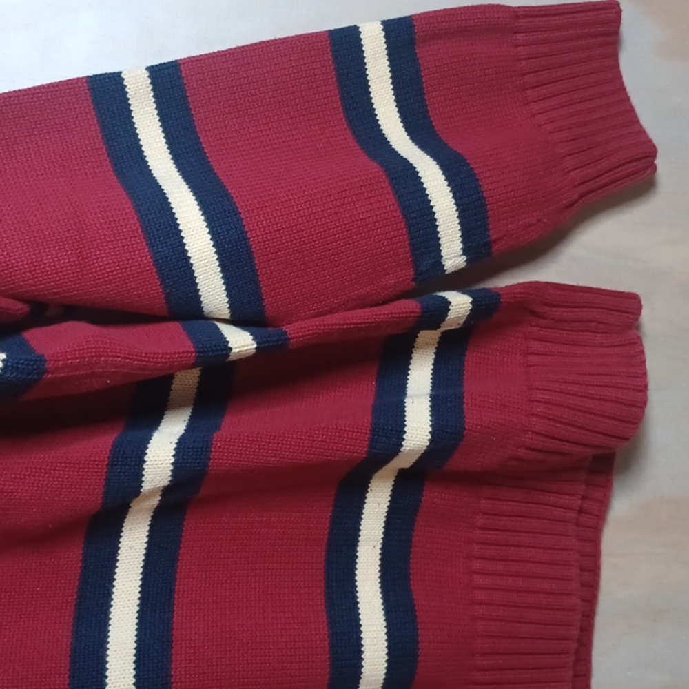 Tommy Hilfiger Vintage Crewneck Striped Sweater Embroidered Crest Heavyweight - Picture 7 of 15